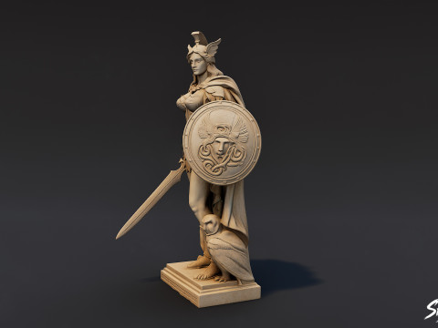 Athena Statue 3D Model