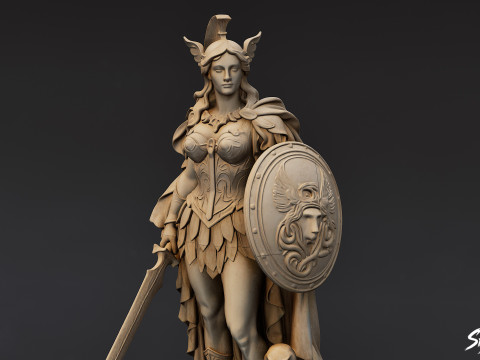 Athena Statue 3D Model