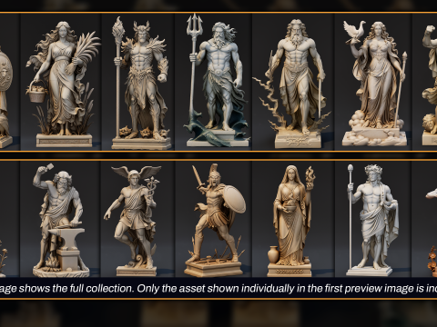 Athena Statue 3D Model