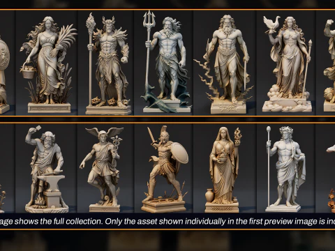 Athena Statue 3D Model