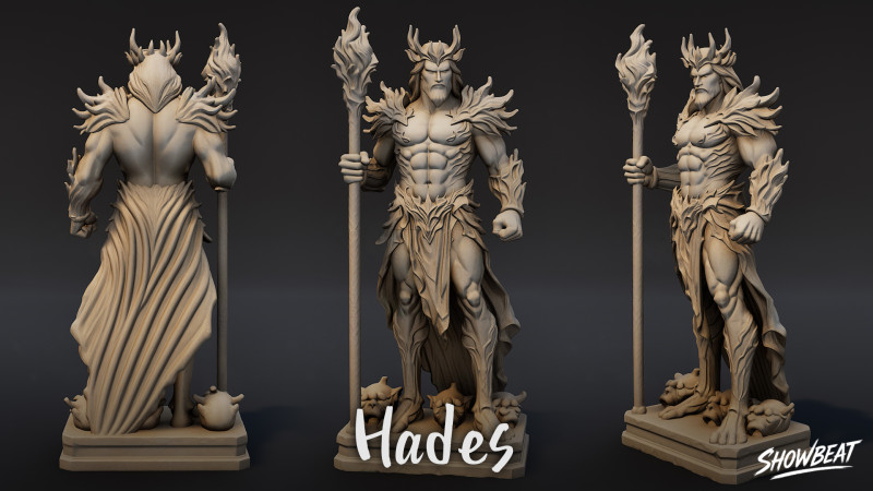 Hades Statue 3D Model .c4d .max .obj .3ds .fbx .stl .blend 