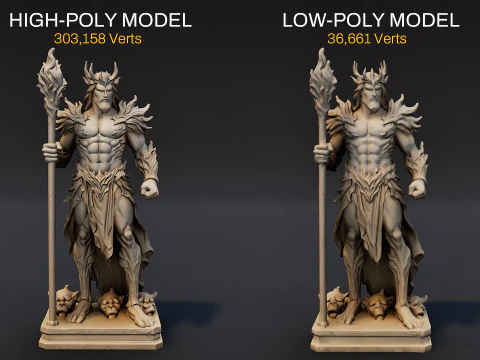 Hades Statue 3D Model