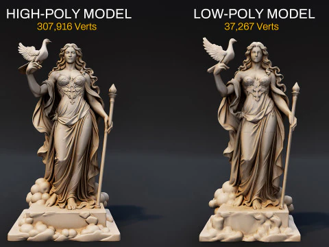 Hera Statue 3D Model