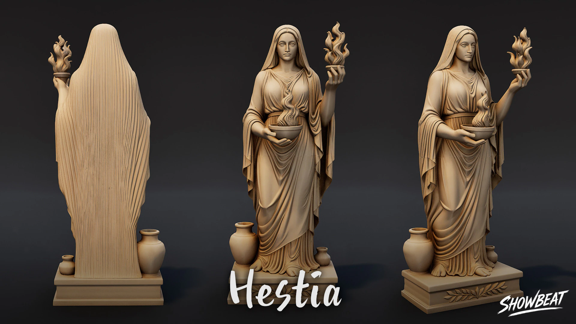 Hestia Statue 3D Model .c4d .max .obj .3ds .fbx .stl .blend 