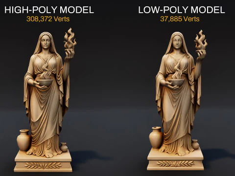 Hestia Statue 3D Model