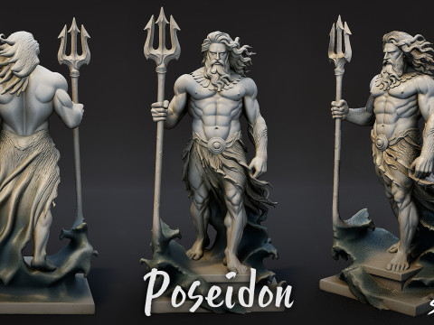 Poseidon-Statue 3D Modell