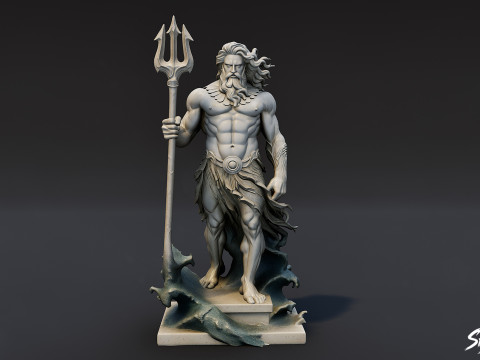 ポセイドン像 3Dモデル