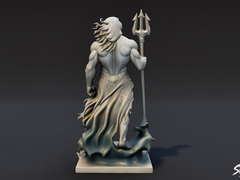 ポセイドン像 3Dモデル