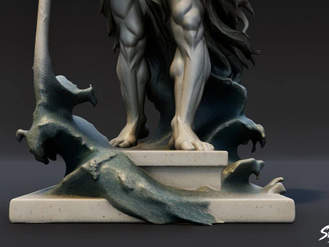 Estatua de Poseid&oacute;n Modelo 3D