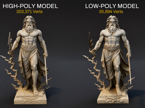 Zeus Statue 3D Model