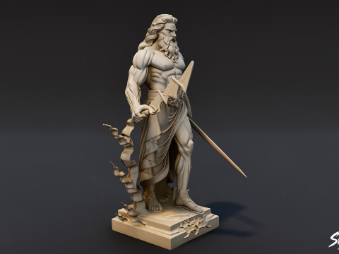 Zeus Statue 3D Model