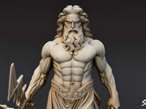 Zeus Statue 3D Model