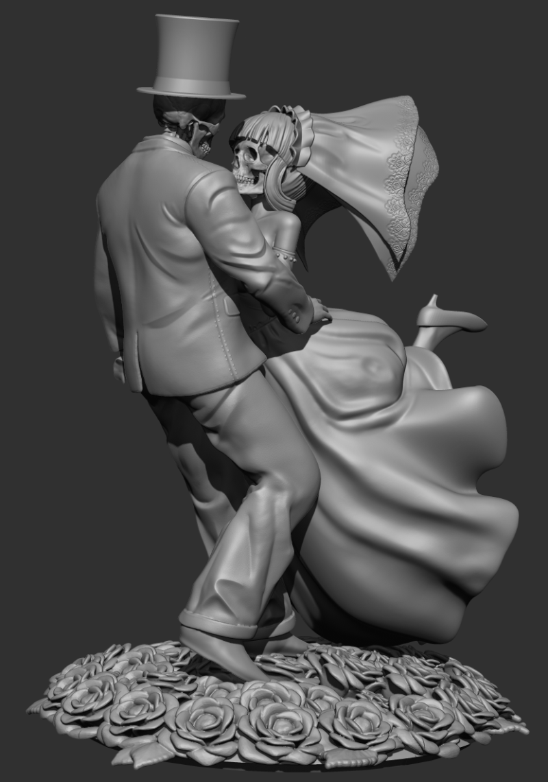 Topper de bolo de casamento esqueleto Modelo de Impressão 3D .c4d .max .obj .3ds .fbx .stl .blend 