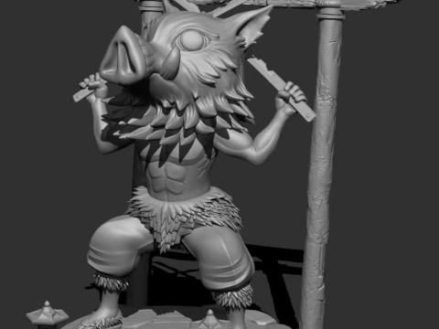 Inosuke Hashibira Kimetsu no Yaiba - Demon Slayer 3D Print Model
