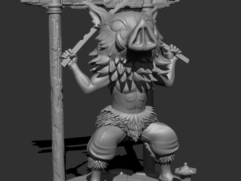 Inosuke Hashibira Kimetsu no Yaiba - Demon Slayer 3D Print Model