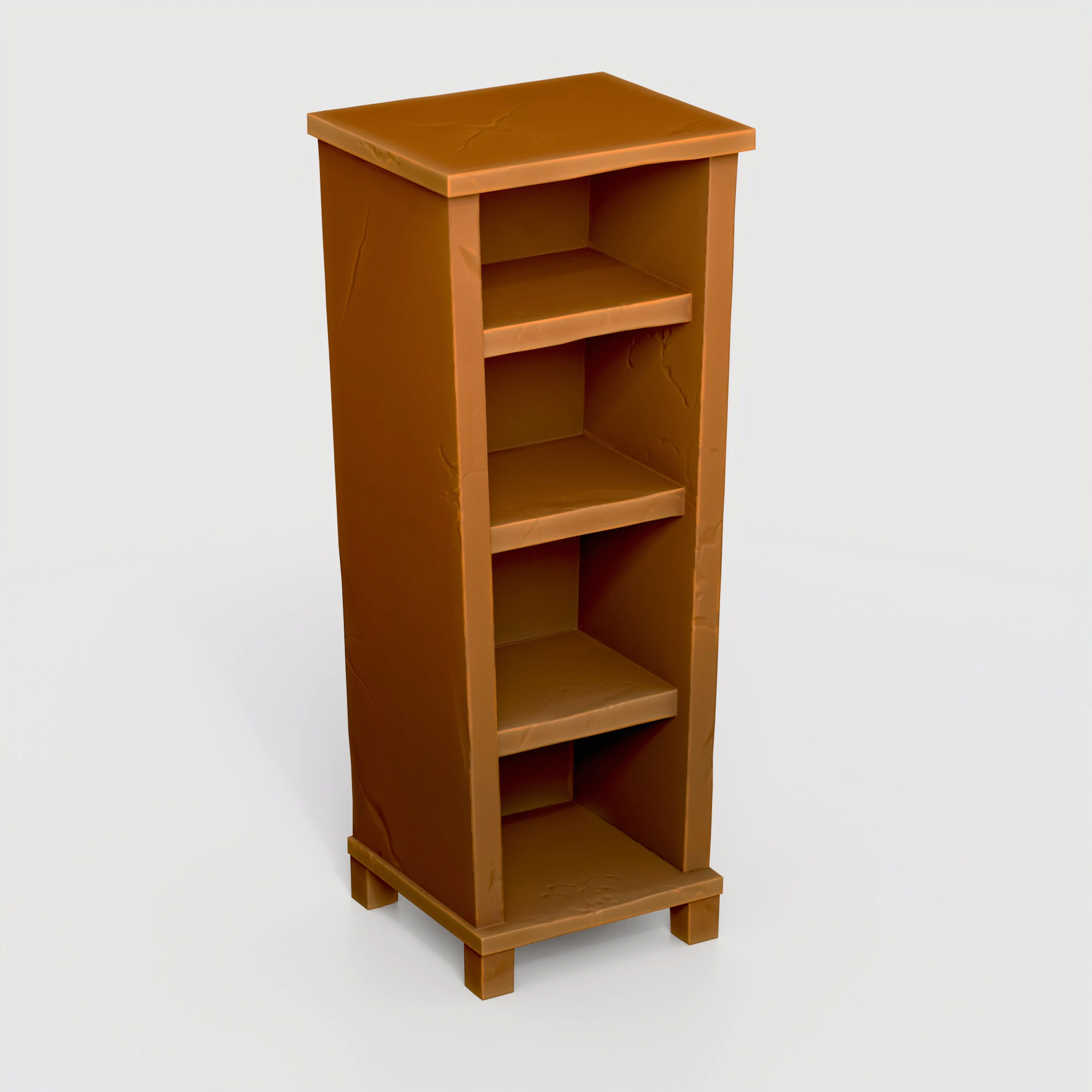 Stylized wooden used shelf cabinet 3D Model .c4d .max .obj .3ds .fbx .stl .blend