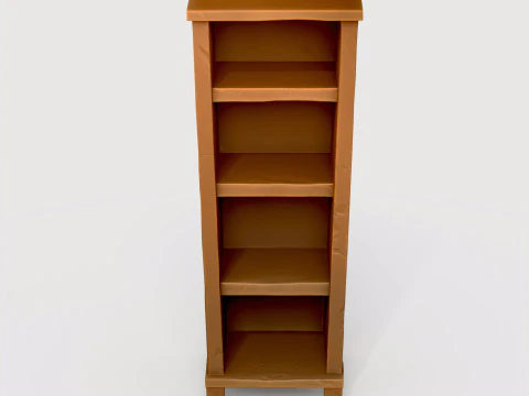 Stylized wooden used shelf cabinet 3D Model
