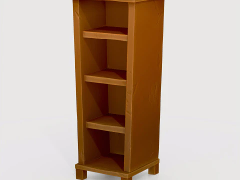 Stylized wooden used shelf cabinet 3D Model