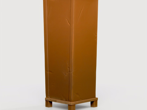 स्टाइलिश लकड़ी का प्रयुक्त शेल्फ कैबिनेट 3D मॉडल