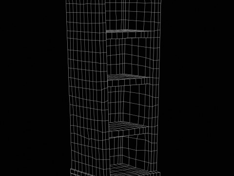 स्टाइलिश लकड़ी का प्रयुक्त शेल्फ कैबिनेट 3D मॉडल