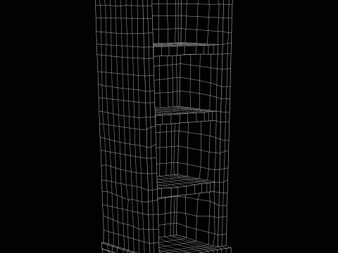 Stylized wooden used shelf cabinet 3D Model