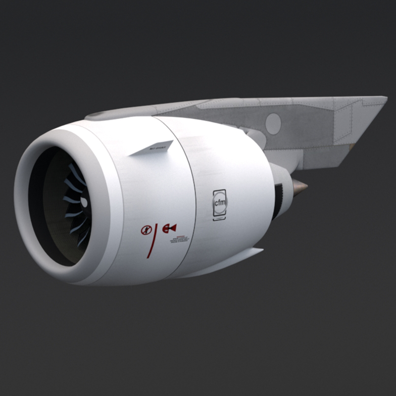 Airbus Engine cfm Modelo 3D .c4d .max .obj .3ds .fbx .stl .blend