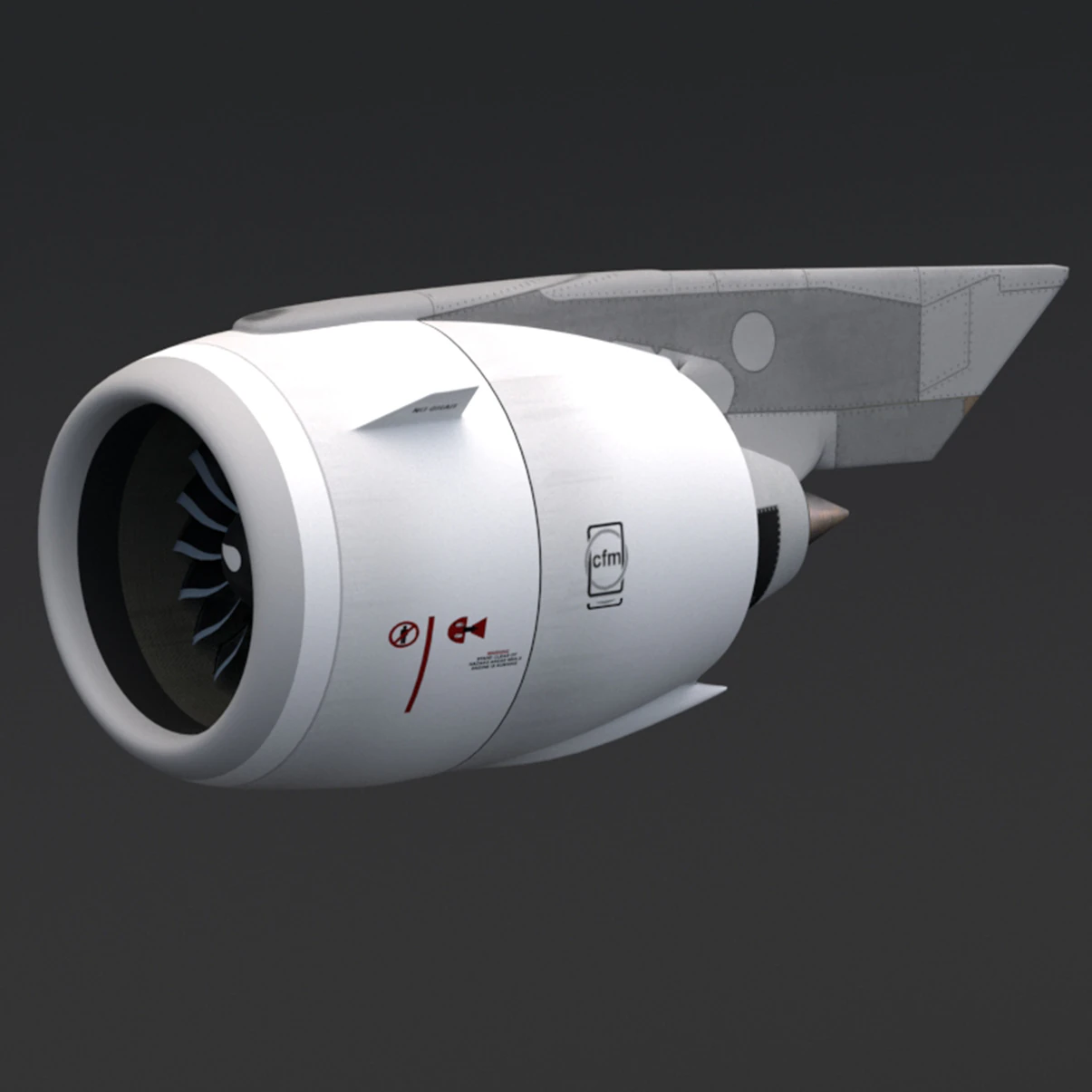 Airbus Engine cfm 3D Model .c4d .max .obj .3ds .fbx .stl .blend 