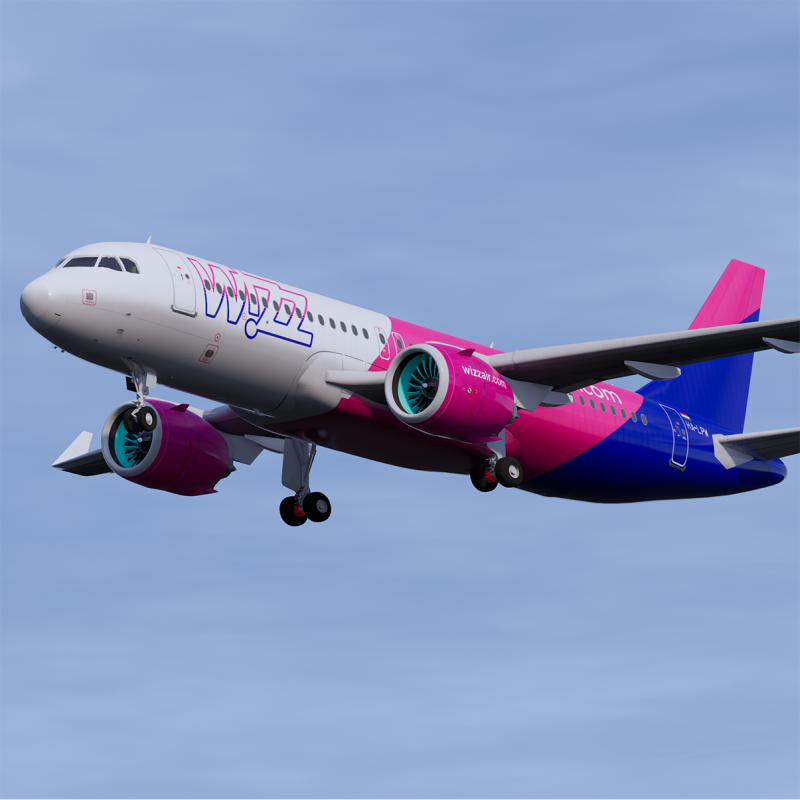 WizzAir A320neo 3D 模型 .c4d .max .obj .3ds .fbx .stl .blend