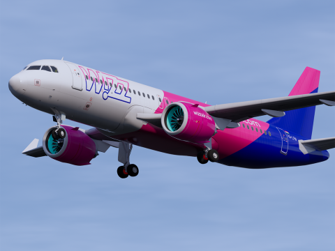 WizzAir A320neo 3D 模型