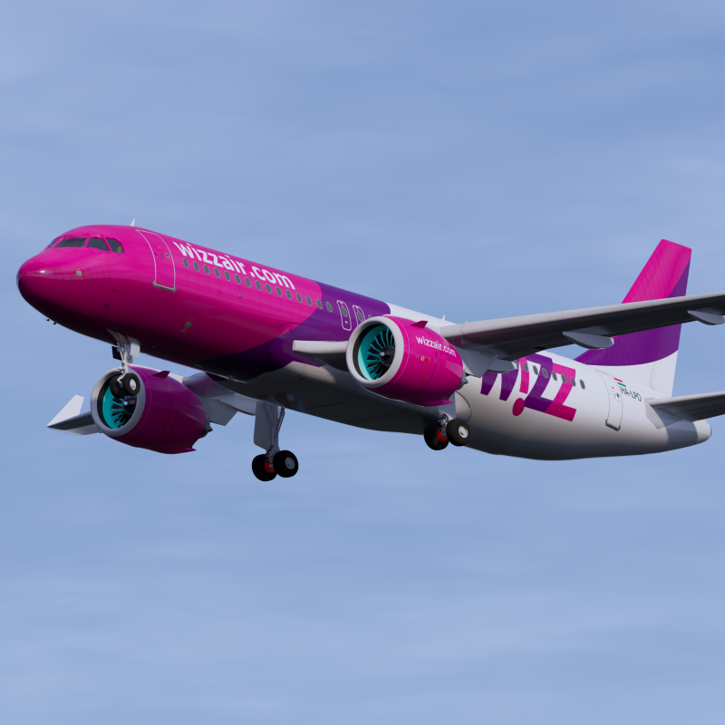 Wizz Air A320 3D 모델 .c4d .max .obj .3ds .fbx .stl .blend