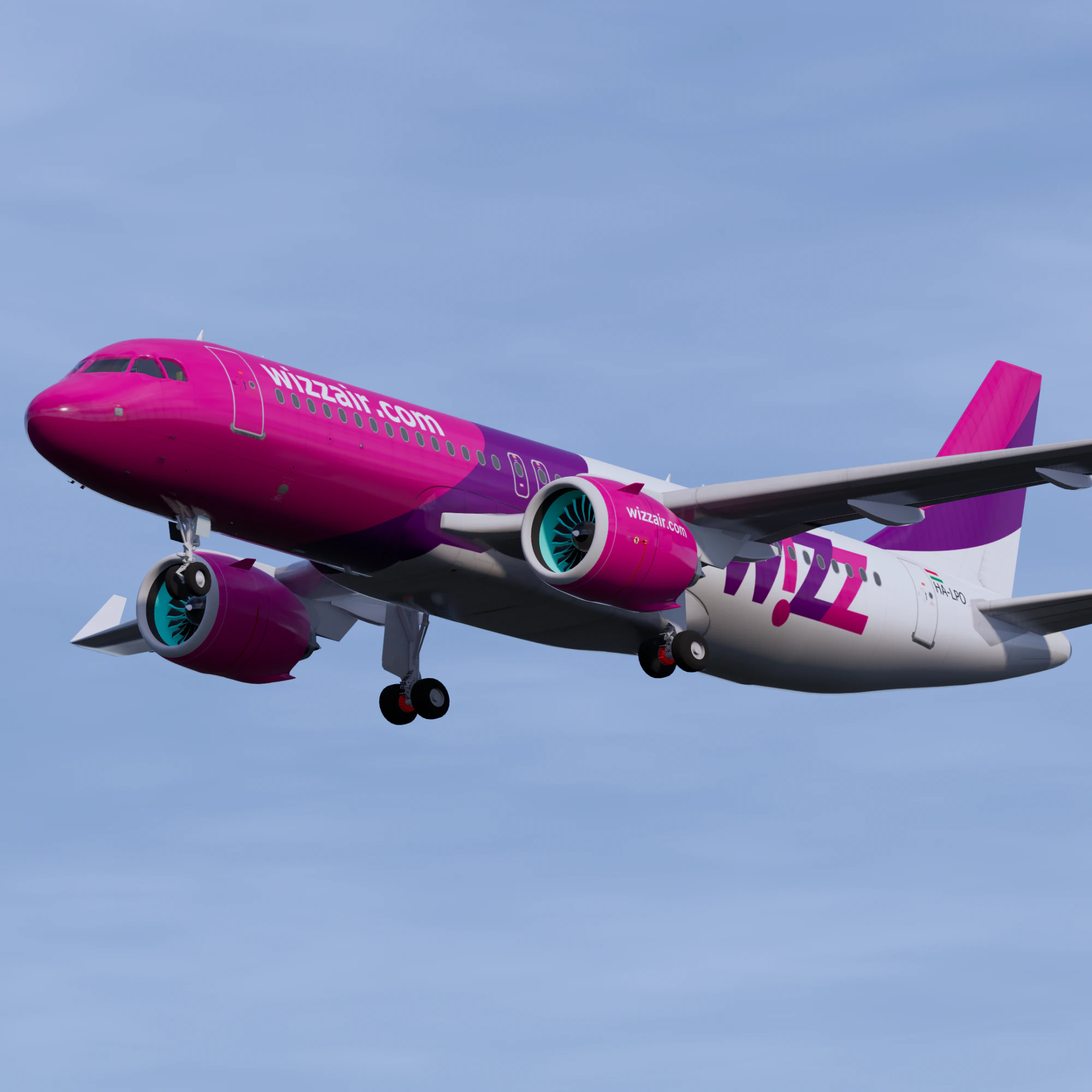 Wizz Air A320 3D Model .c4d .max .obj .3ds .fbx .stl .blend 