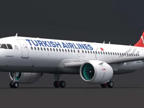 Maskapai Turki A320 Model 3D