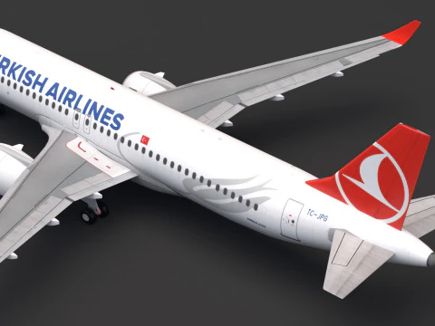 Maskapai Turki A320 Model 3D