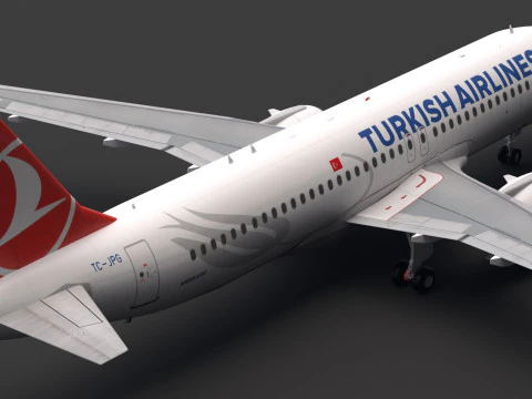 Maskapai Turki A320 Model 3D