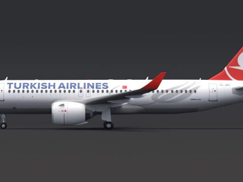 Maskapai Turki A320 Model 3D