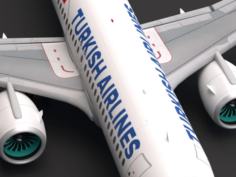 Maskapai Turki A320 Model 3D