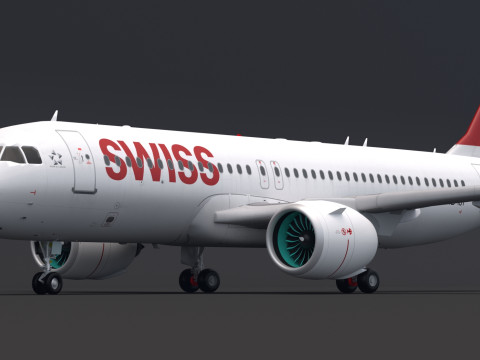 Swiss A320 Airbus 3D 모델