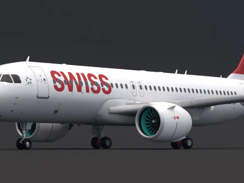 Swiss A320 Airbus 3D Model