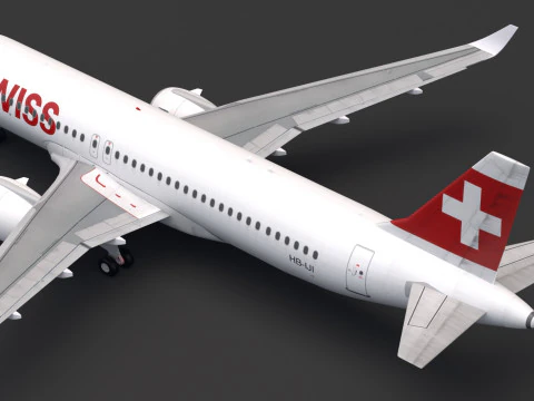Swiss A320 Airbus 3D Model