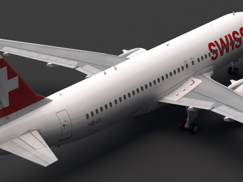 Swiss A320 Airbus 3D 모델