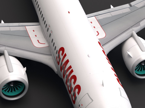 Swiss A320 Airbus 3D 모델