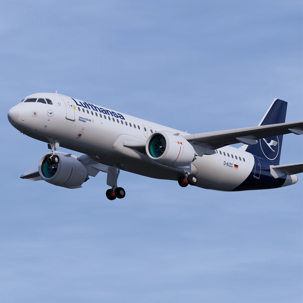 Lufthansa A320 NEO Airbus 3D Model .c4d .max .obj .3ds .fbx .stl .blend