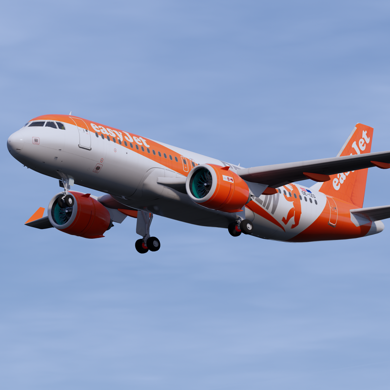 イージージェット A320 エアバス ベルリン 3Dモデル .c4d .max .obj .3ds .fbx .stl .blend