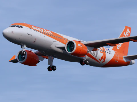 EasyJet A320 Airbus Berlino Modello 3D