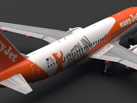 EasyJet A320 Airbus Berlin 3D Model