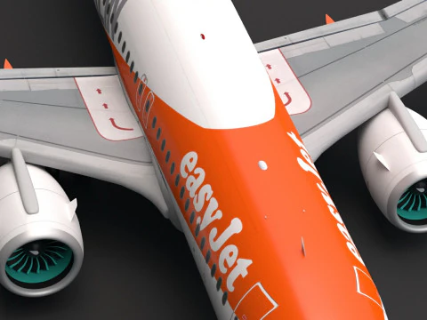 EasyJet A320 Airbus Berlin 3D Model