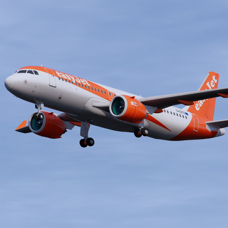 EasyJet A320 Airbus 3D Model .c4d .max .obj .3ds .fbx .stl .blend