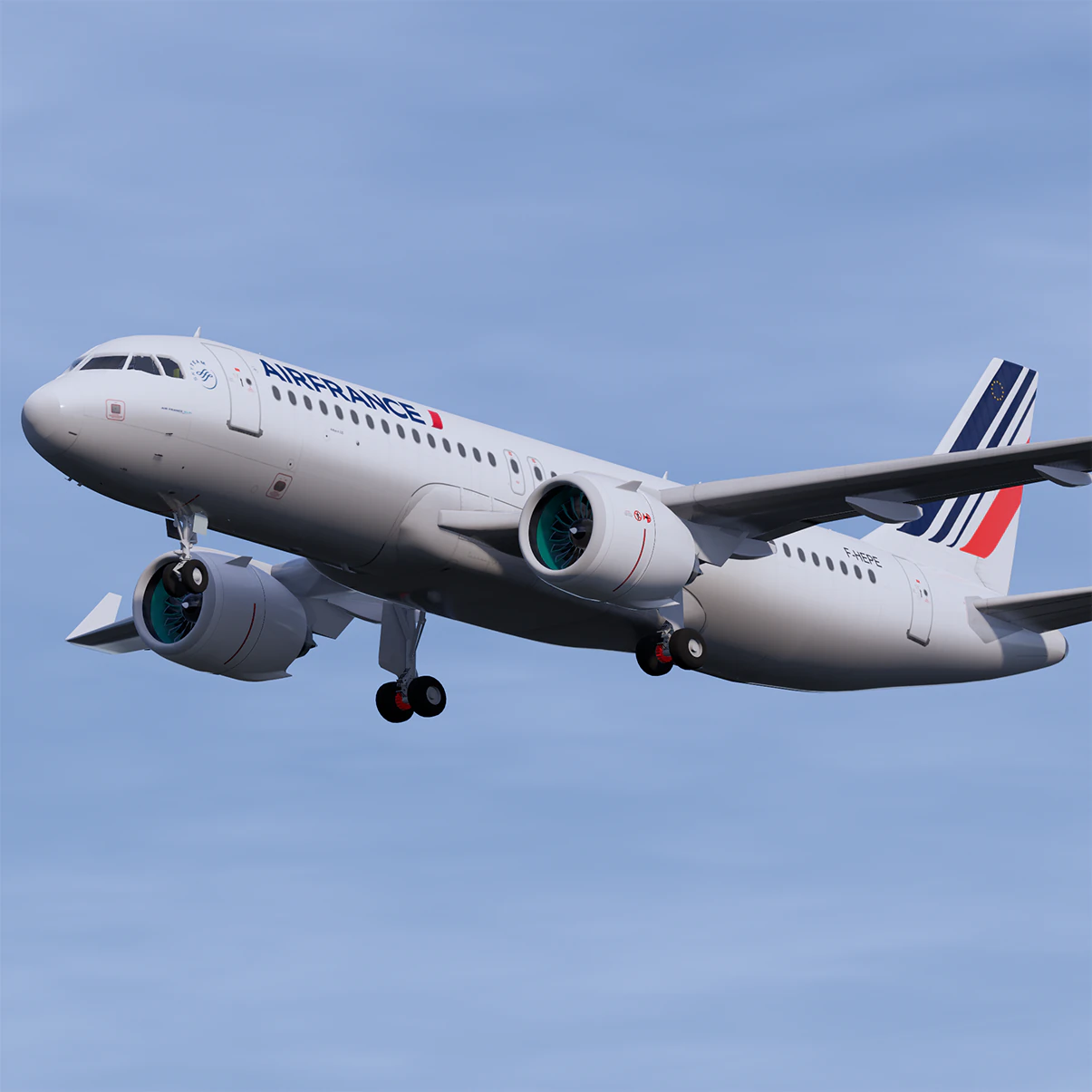 Air France A320 Airbus 3D Model .c4d .max .obj .3ds .fbx .stl .blend 