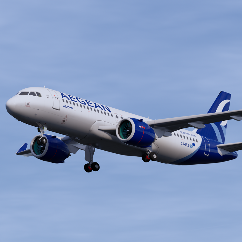 Aegean Airlines A320 Airbus NEO 3D मॉडल .c4d .max .obj .3ds .fbx .stl .blend