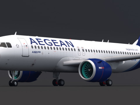 Aegean Airlines A320 Airbus NEO 3D मॉडल